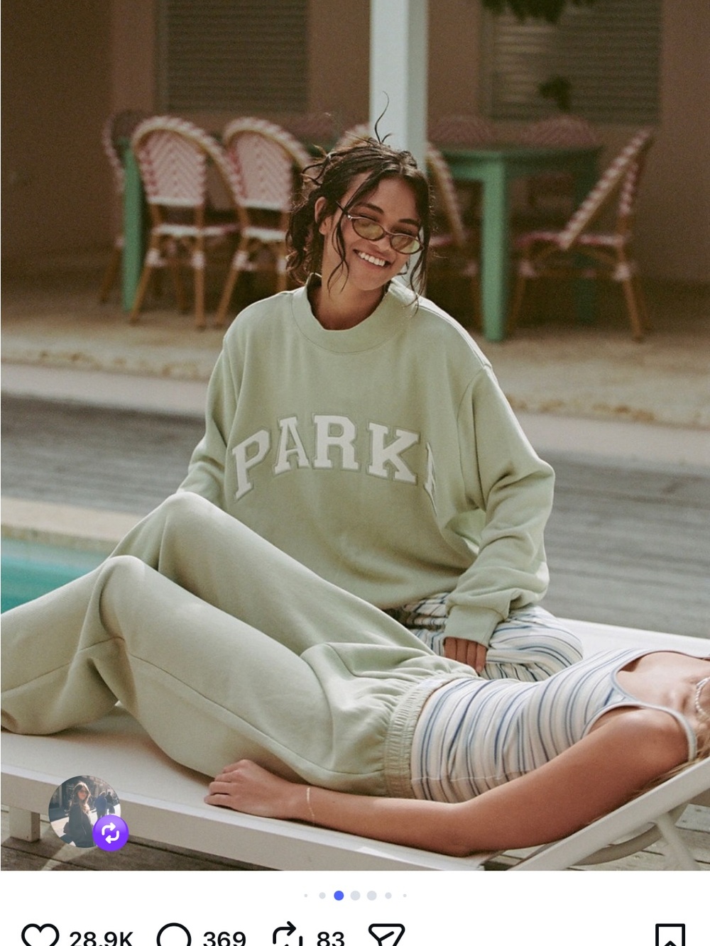 Park Logo Sage Green Crewneck Sweatshirt